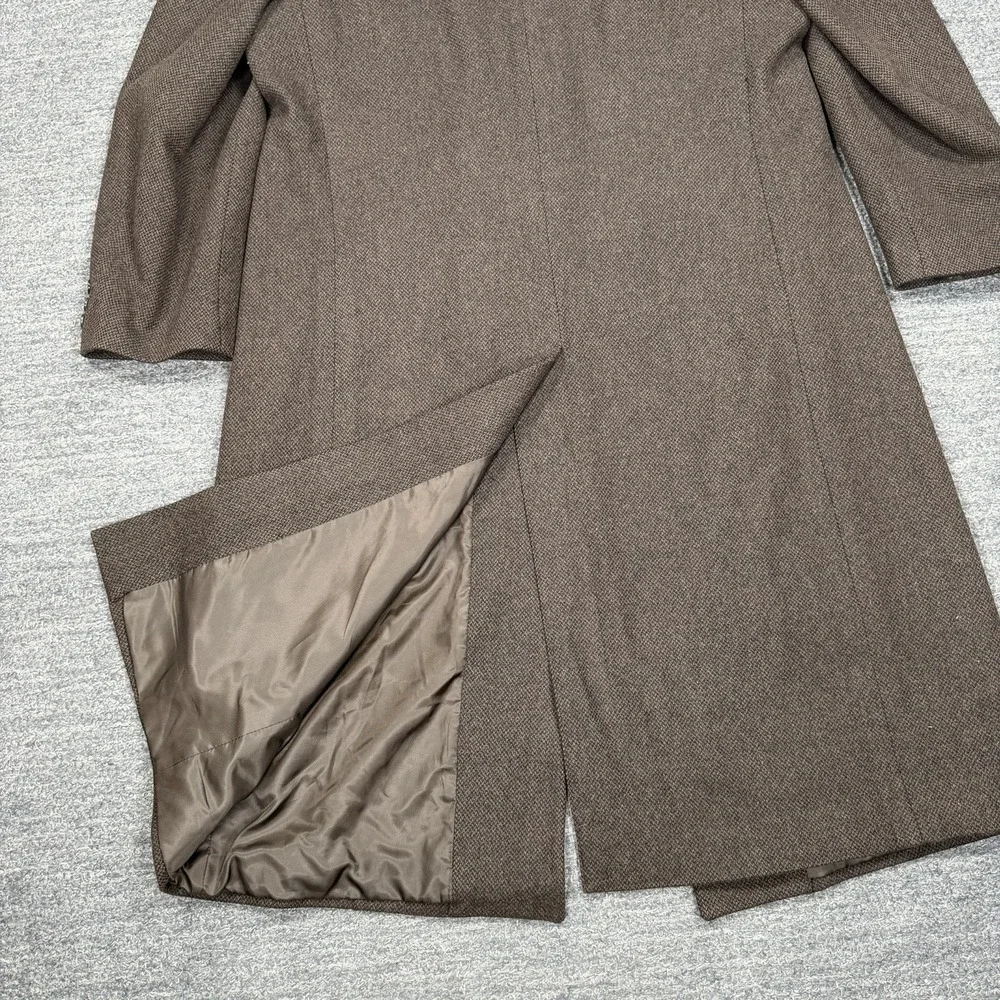 Vintage Bernhard Altmann Coat Men 44R Brown Wool Overcoat Classic Pockets Formal